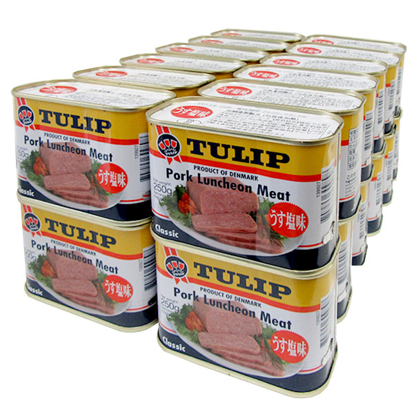 チューリップポークランチョンミート (うす塩味) ２４缶セット  スパム
